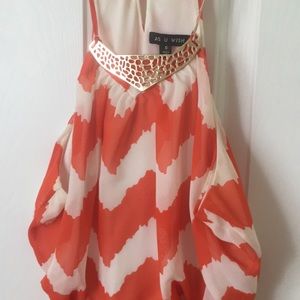 Chevron orange and white